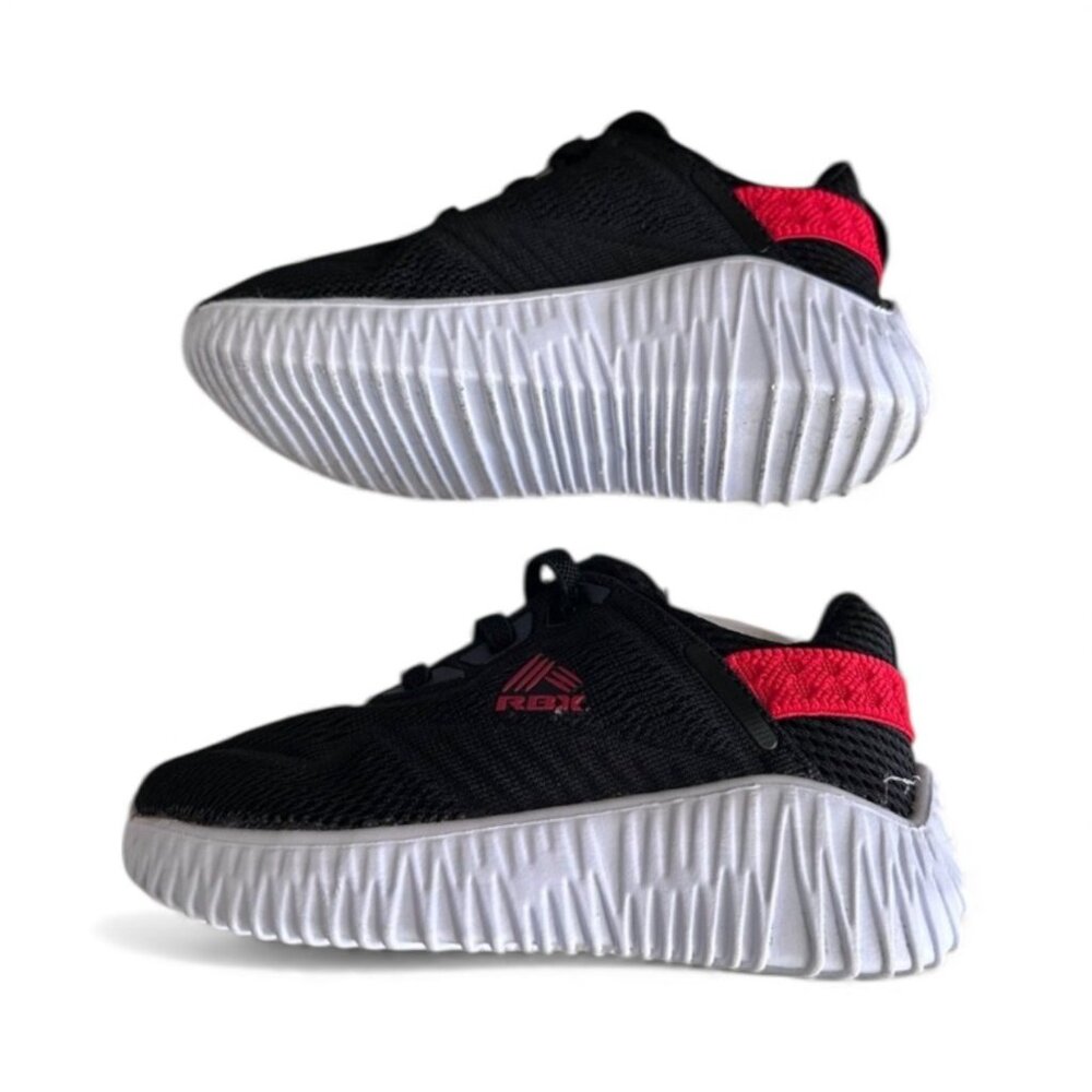 Rbk Athletic Black & Red Performance Running Sneakers Mesh Textile
